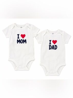Baby B'Gosh I Love Mom Dad Bodysuits 2 Pack Baby 12M